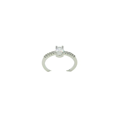 White Stone Embellished Finger Ring White Stone Embellished Finger Ring