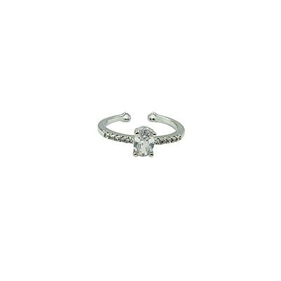 White Stone Embellished Finger Ring White Stone Embellished Finger Ring