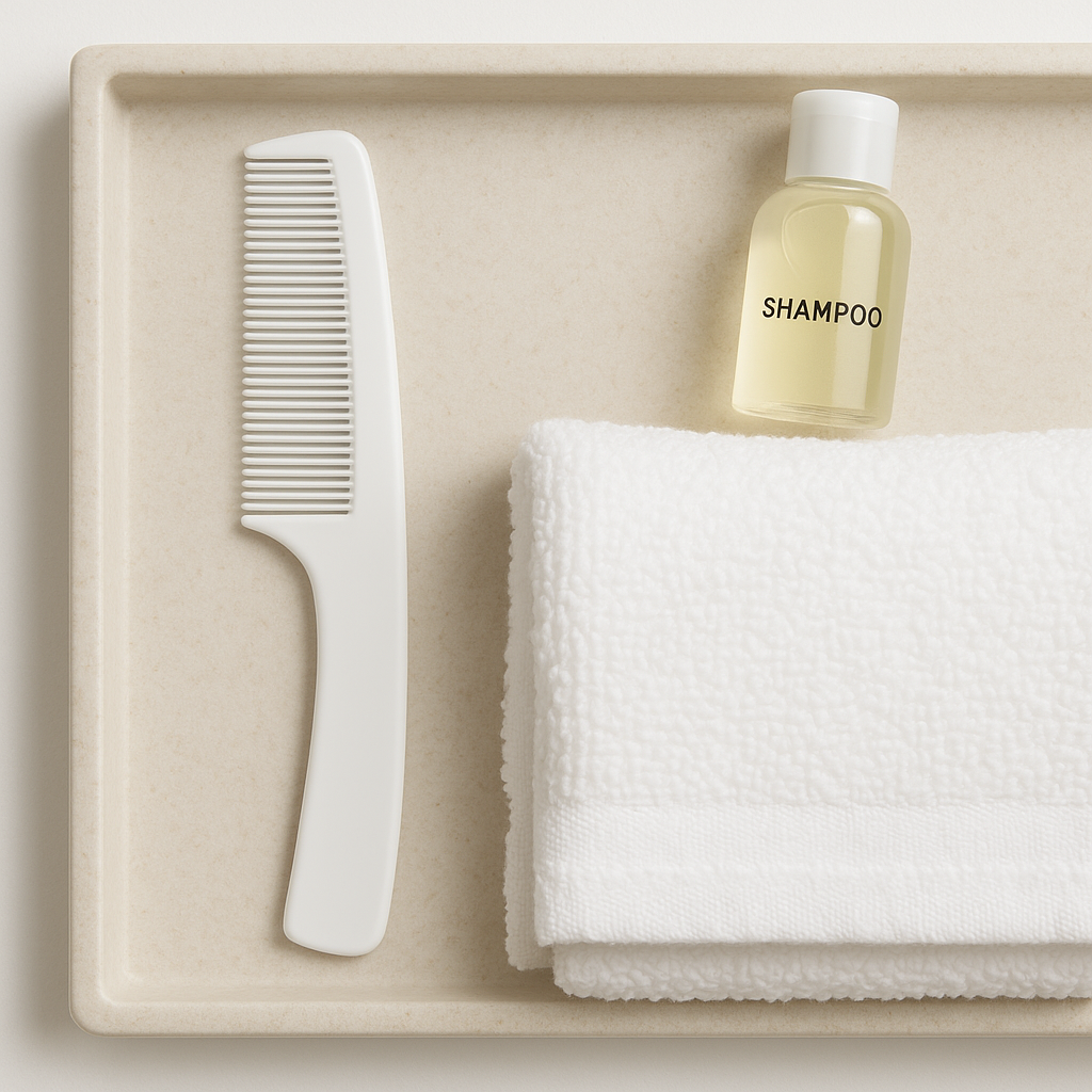 Hotel Comb with Handle - White Hotel Comb with Handle - White