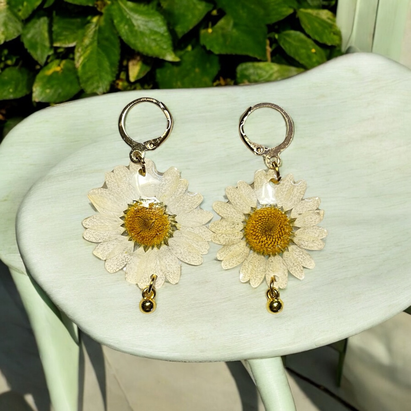 Daisy Earrings Green Daisy Earrings Green