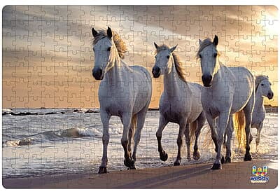 White Horses Wooden Puzzle 252 Pcs