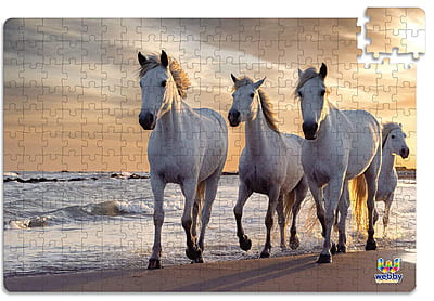 White Horses Wooden Puzzle 252 Pcs