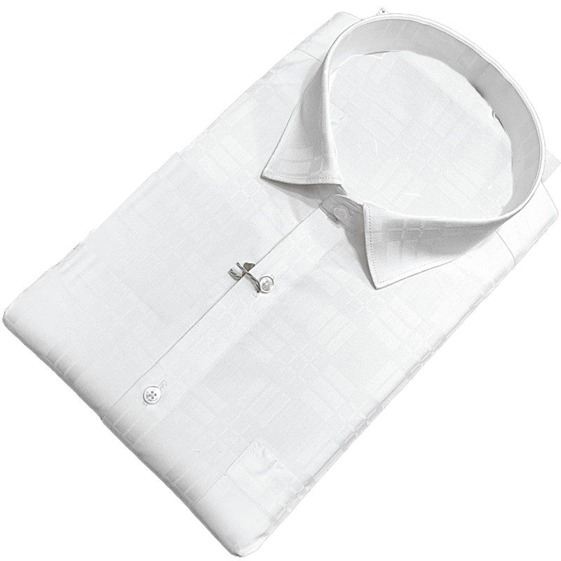 White Self Design Shirt