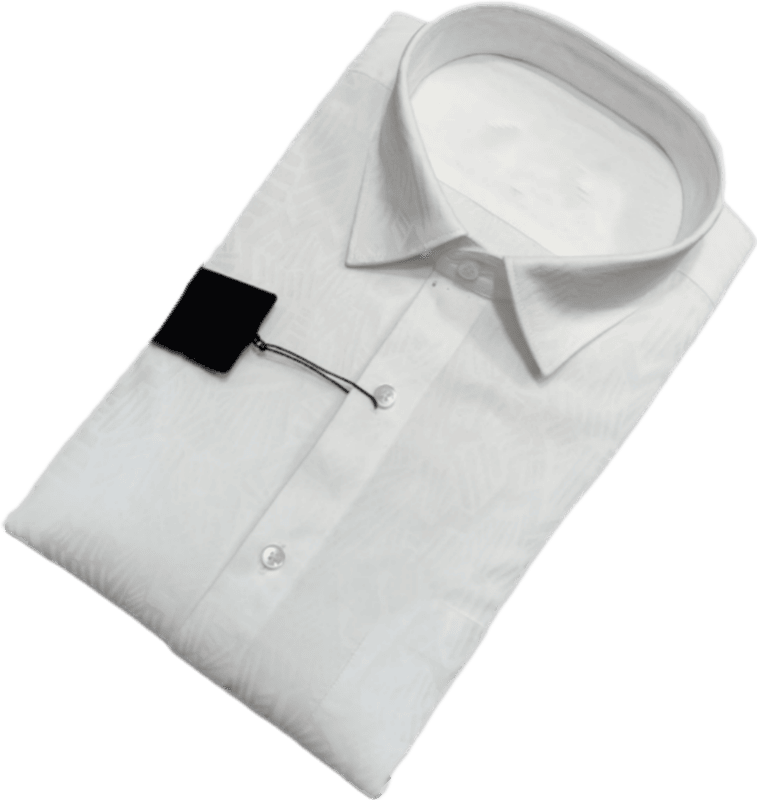 White Self Design Shirt
