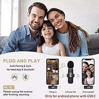 Wireless Microphone for Phone – Type C Compatible Lavalier Mic for YouTube, Vlogs, Podcasts, ASMR, Live Shows, Interviews, and Conferences Wireless Microphone for Phone – Type C Compatible Lavalier Mic for YouTube, Vlogs, Podcasts, ASMR, Live Shows, Interviews, and Conferences