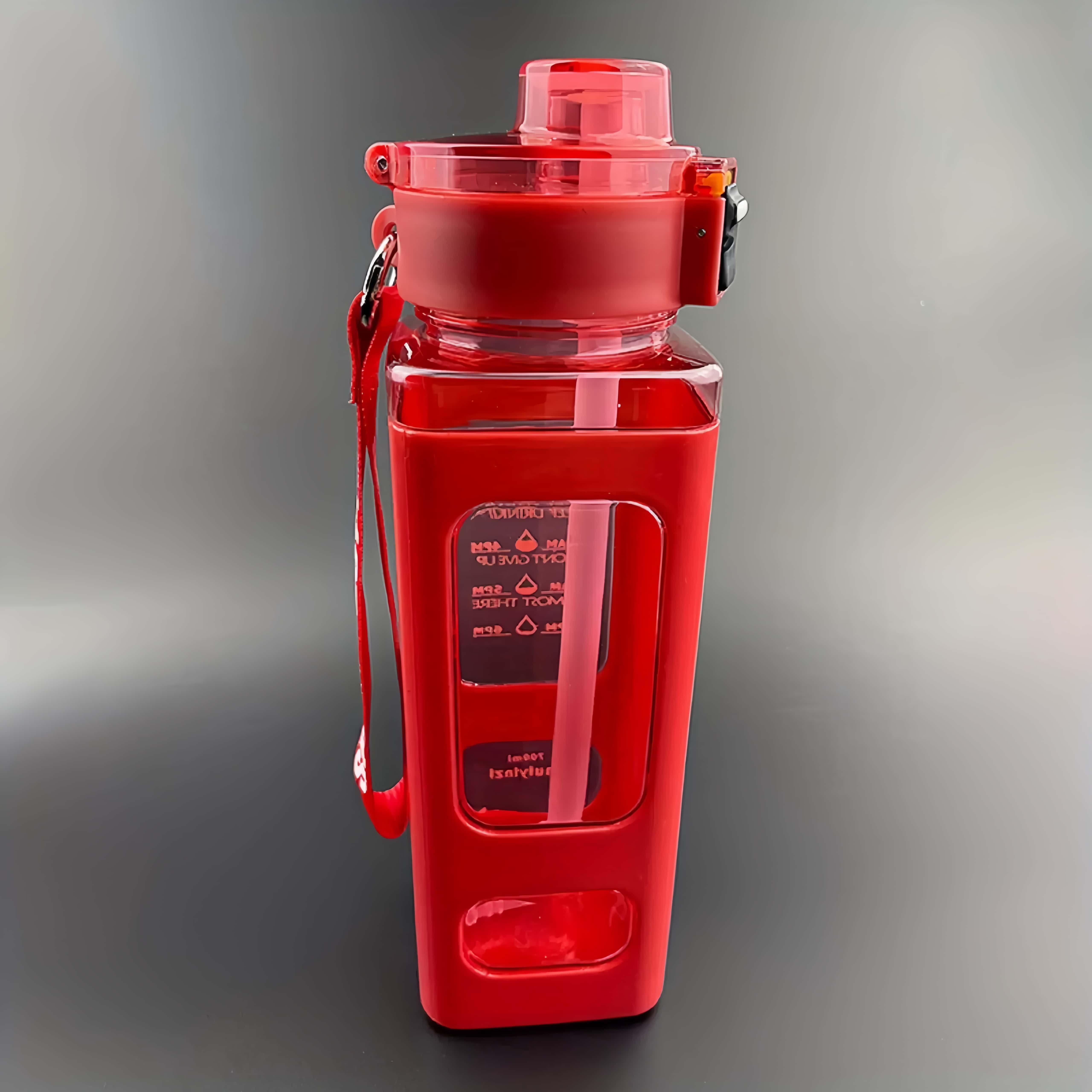 New Square Plastic Straw Double Layer Mug, Portable Sports Water Bottle for Students BPA Free New Square Plastic Straw Double Layer Mug, Portable Sports Water Bottle for Students BPA Free