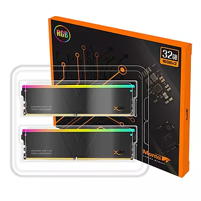 XSKY V-COLOR DDR5 Gaming Memory Manta INTEL XMP 64GB Kit (32GBx2) RGB CL30/1.35V-6000Mhz, TMXSL3260830KWK XSKY V-COLOR DDR5 Gaming Memory Manta INTEL XMP 64GB Kit (32GBx2) RGB CL30/1.35V-6000Mhz, TMXSL3260830KWK