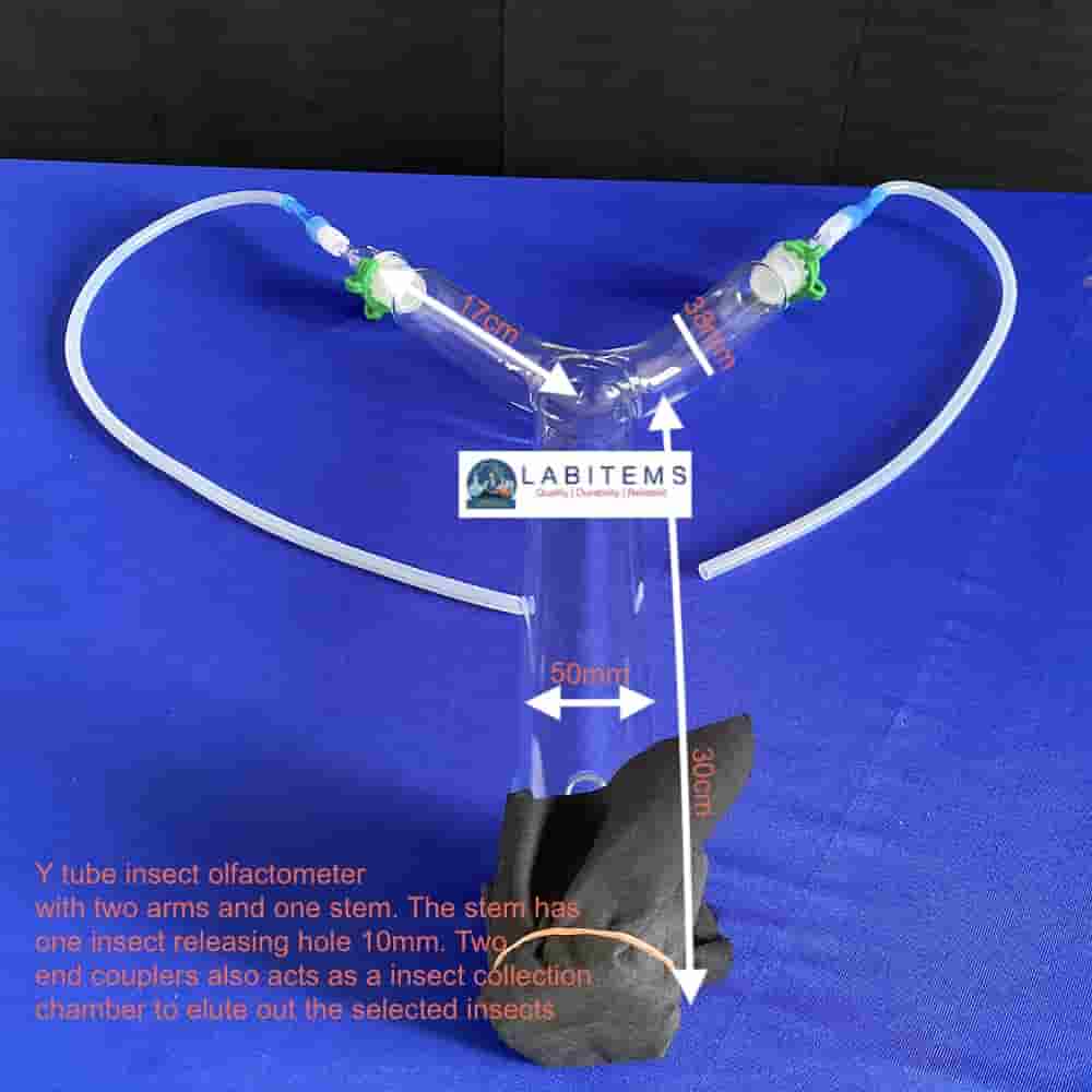 Y-tube (boro 3.3) for Olfactometer 4 cm for medium size insects Y-tube (boro 3.3) for Olfactometer 4 cm for medium size insects