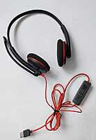 Used Plantronics C3220 Stereo USB Wired Over Ear Headphones With Mic