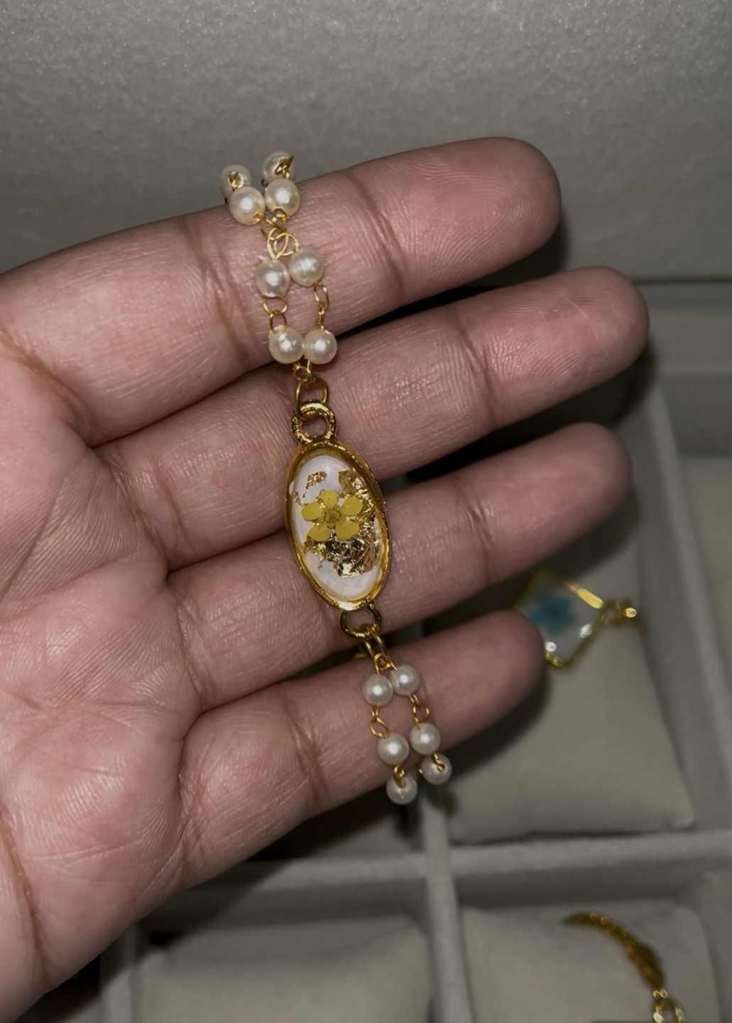 Plum Bracelet 001 Real Flower Bracelet