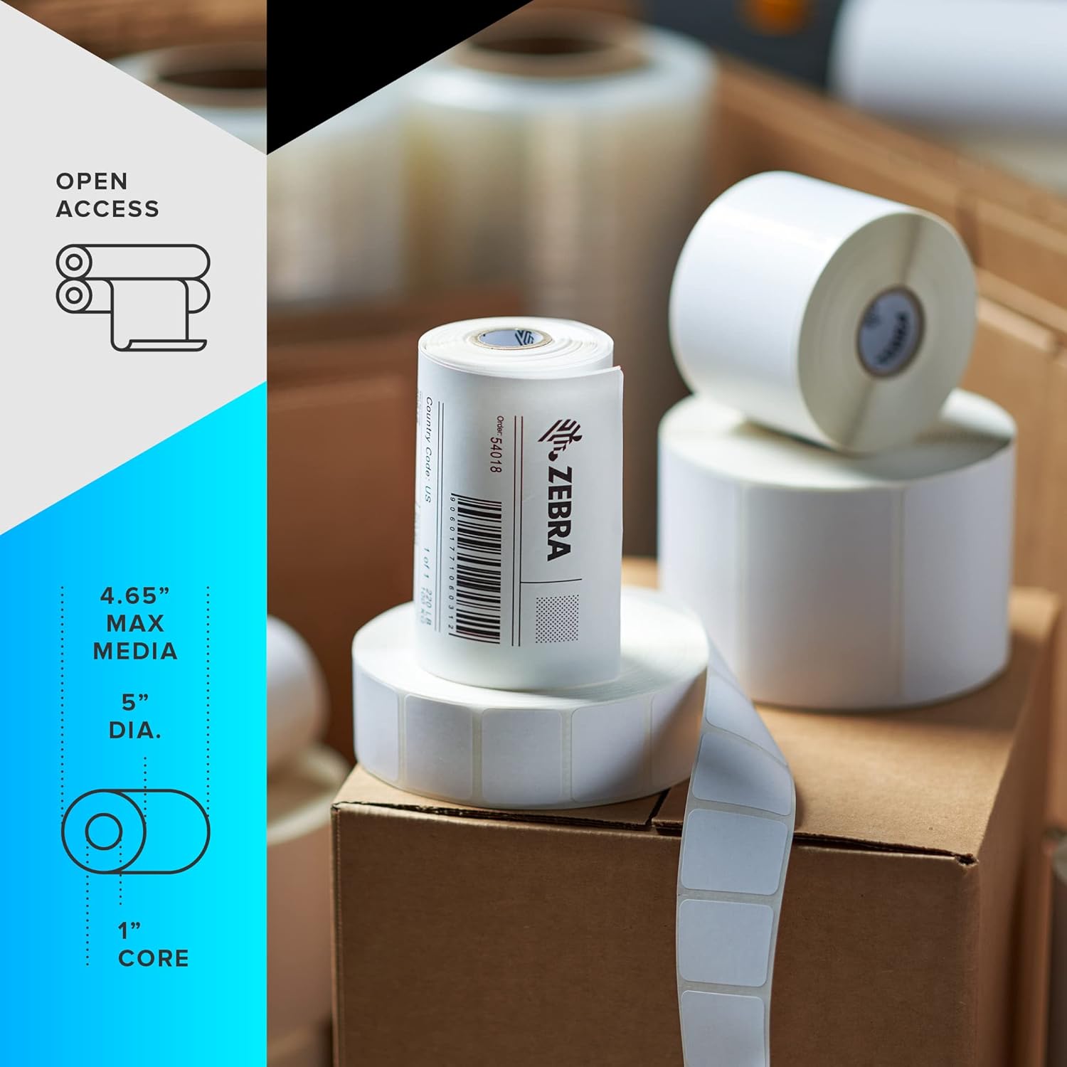 ZEBRA ZD421 Direct Thermal Desktop Printer 203 dpi Print Width 4-inch Wired USB and Ethernet Connectivity ZD4A042-D01E00EZ, No Thermal Ribbon Required