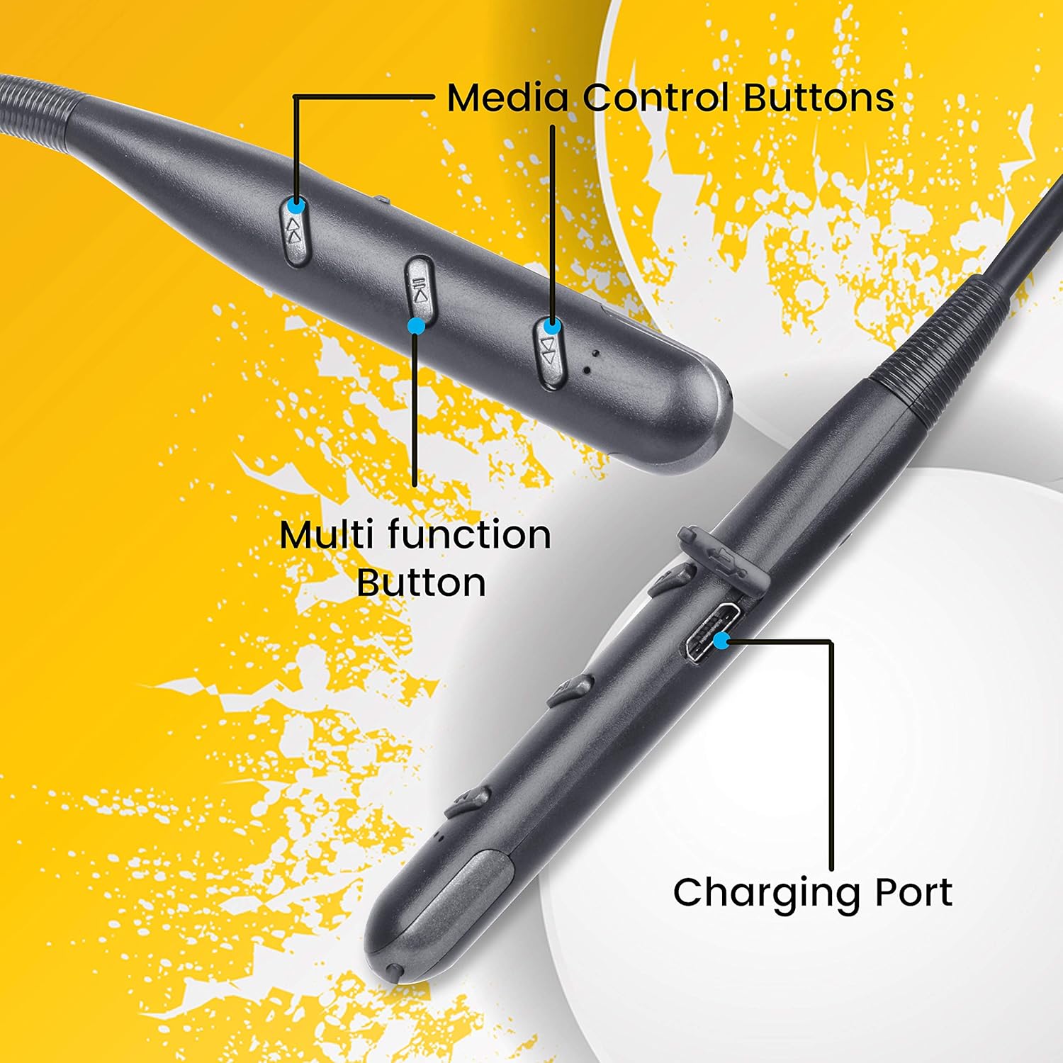 ZEBRONICS Zeb-Symphony Wireless in Ear Neckband Earphone with 13 hrs Playback time, BT 5.0, Dual Pairing, Call Function, Splash Proof, Magnetic Earpiece(Black) ZEBRONICS Zeb-Symphony Wireless in Ear Neckband Earphone with 13 hrs Playback time, BT 5.0, Dual Pairing, Call Function, Splash Proof, Magnetic Earpiece(Black)