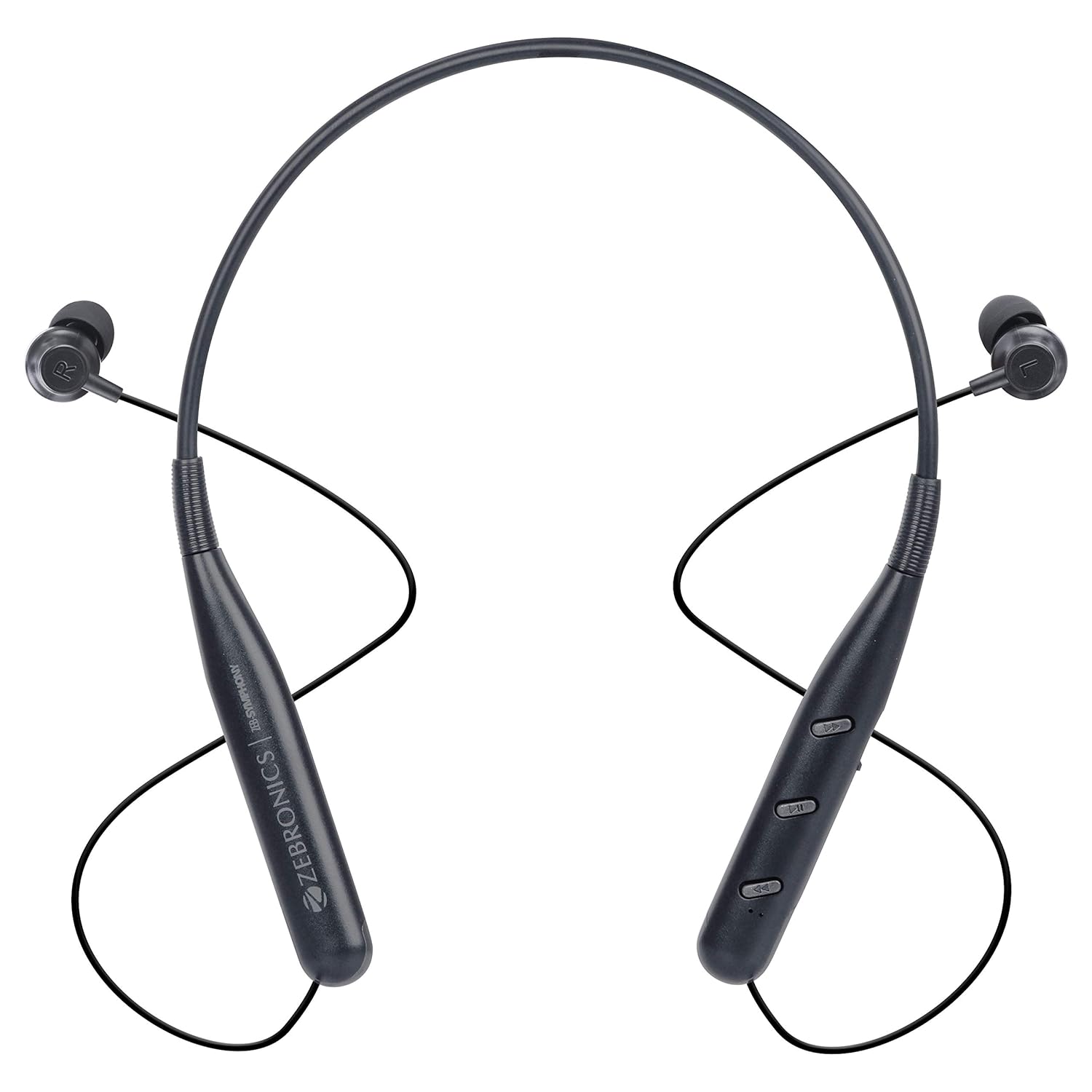 ZEBRONICS Zeb-Symphony Wireless in Ear Neckband Earphone with 13 hrs Playback time, BT 5.0, Dual Pairing, Call Function, Splash Proof, Magnetic Earpiece(Black) ZEBRONICS Zeb-Symphony Wireless in Ear Neckband Earphone with 13 hrs Playback time, BT 5.0, Dual Pairing, Call Function, Splash Proof, Magnetic Earpiece(Black)