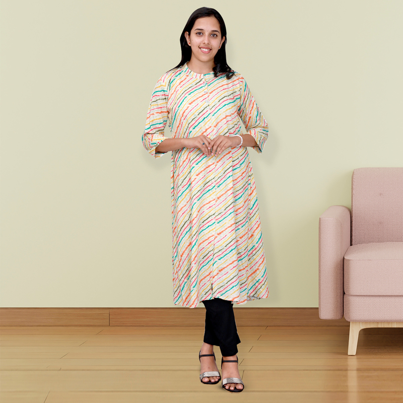 Zahari Striped Dress - Rainbow Stripes