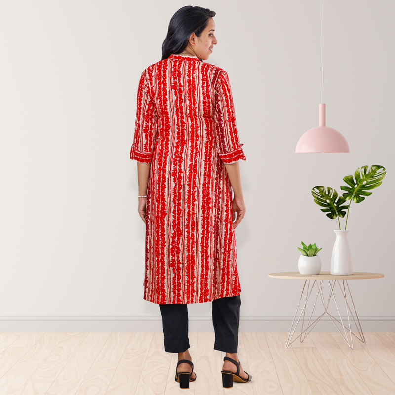 Zahari Striped Dress - Crimson Blaze