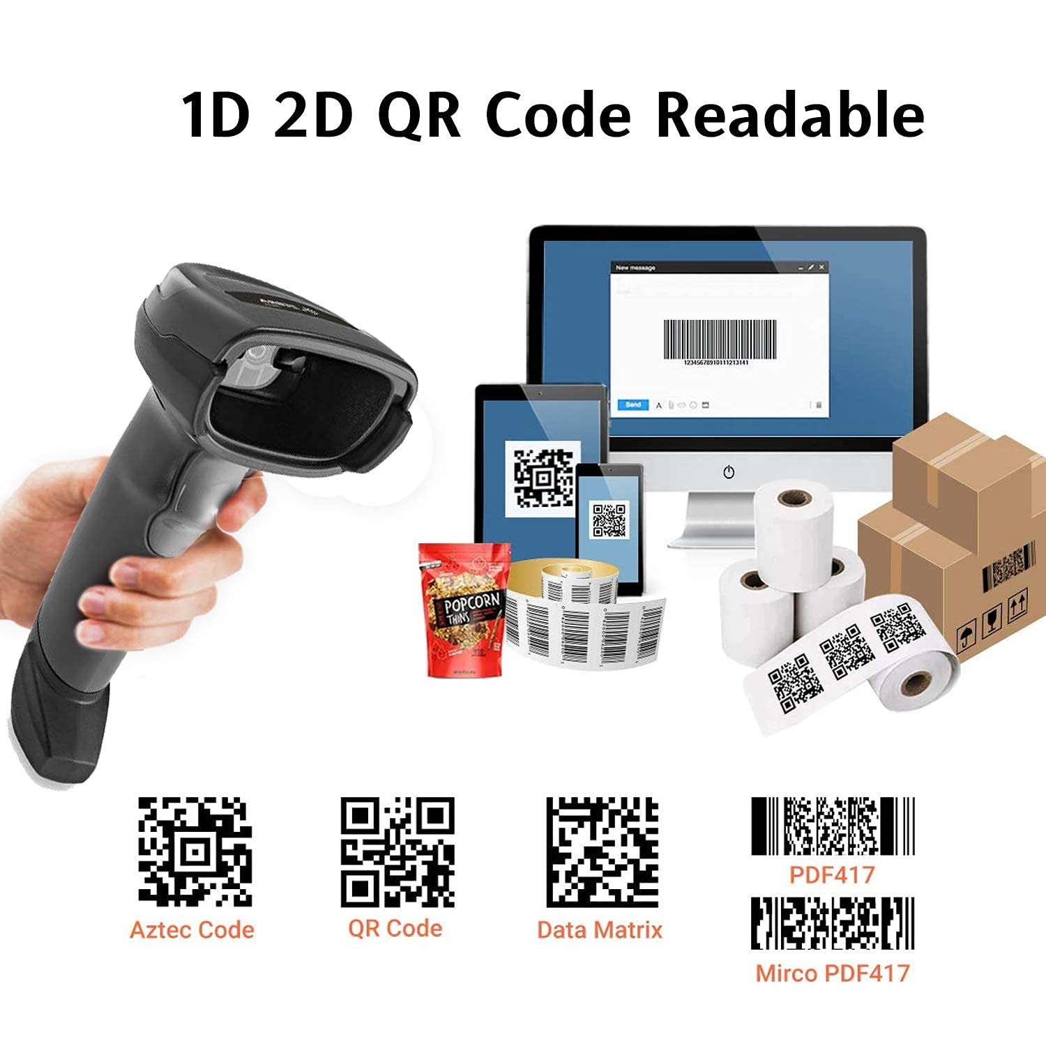 Zebra DS2208 1D 2D Handheld Wired USB Barcode Scanner (Black) Zebra DS2208 1D 2D Handheld Wired USB Barcode Scanner (Black)