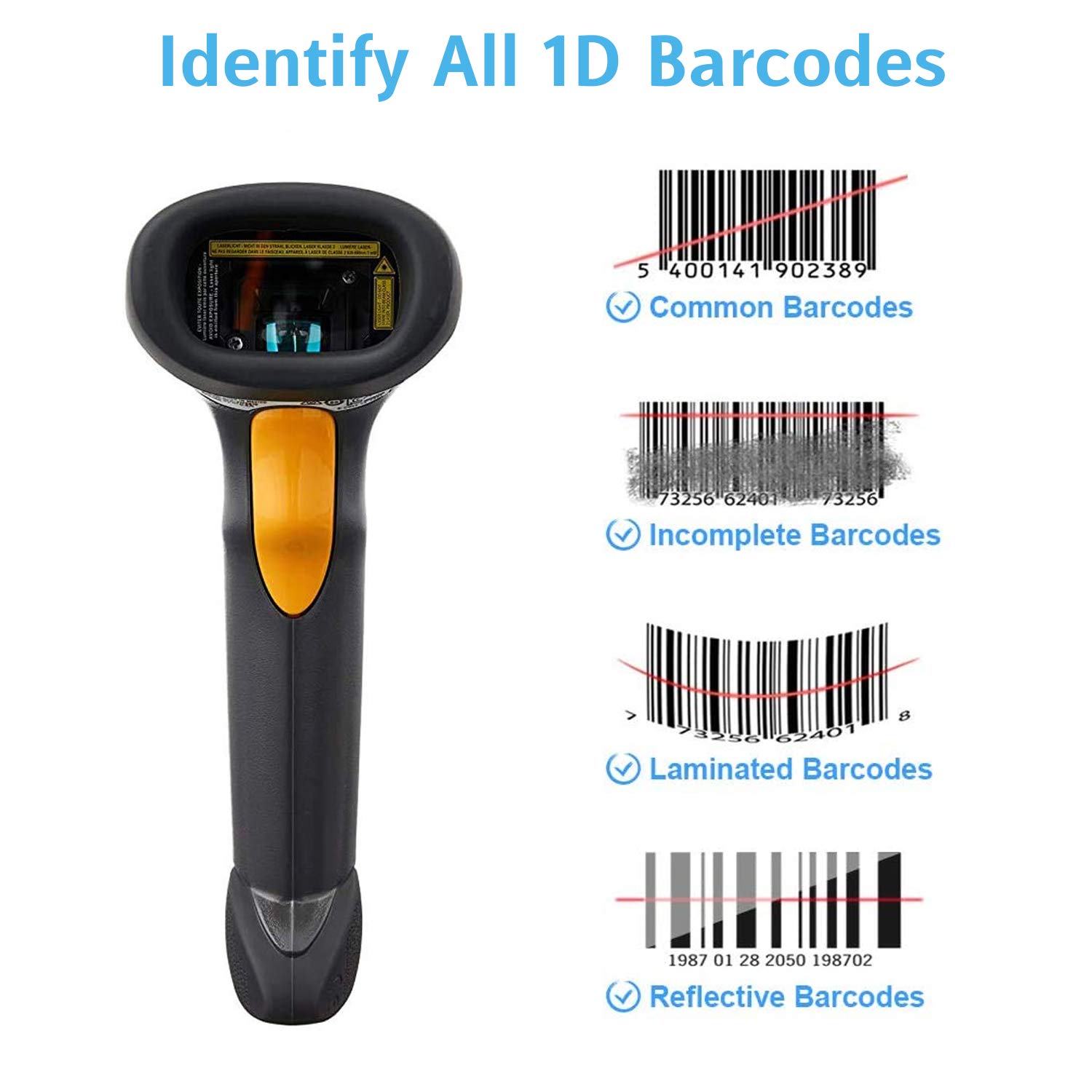 Zebra LS2208 1D Handheld Barcode Scanner Wired Optical Laser Black Corded Reader Imager with Stand and USB Cord Zebra LS2208 1D Handheld Barcode Scanner Wired Optical Laser Black Corded Reader Imager with Stand and USB Cord
