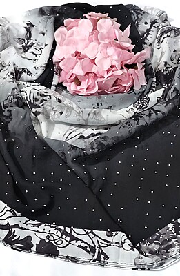 Zera Premium Georgette Digital Print Hijab with Stones All Around