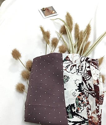 Zera Premium Georgette Digital Print Hijab with Stones All Around