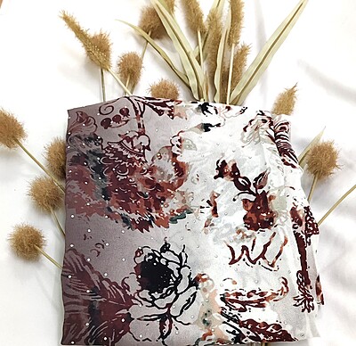 Zera Premium Georgette Digital Print Hijab with Stones All Around