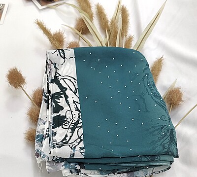 Zera Premium Georgette Digital Print Hijab with Stones All Around