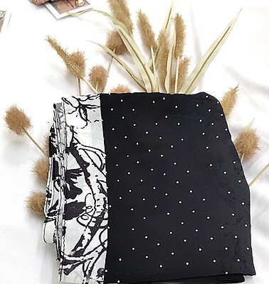 Zera Premium Georgette Digital Print Hijab with Stones All Around