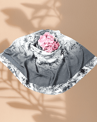 Zera Premium Georgette Digital Print Hijab with Stones All Around