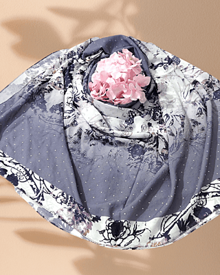 Zera Premium Georgette Digital Print Hijab with Stones All Around