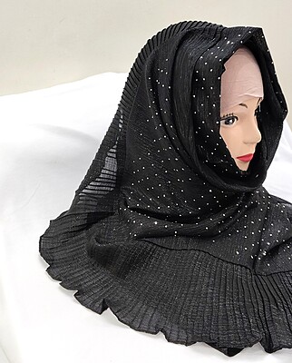 Zera Premium Malaysian Georgette Shimmer Border Embellished Stone and Frill