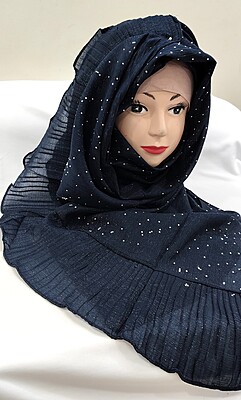 Zera Premium Malaysian Georgette Shimmer Border Embellished Stone and Frill