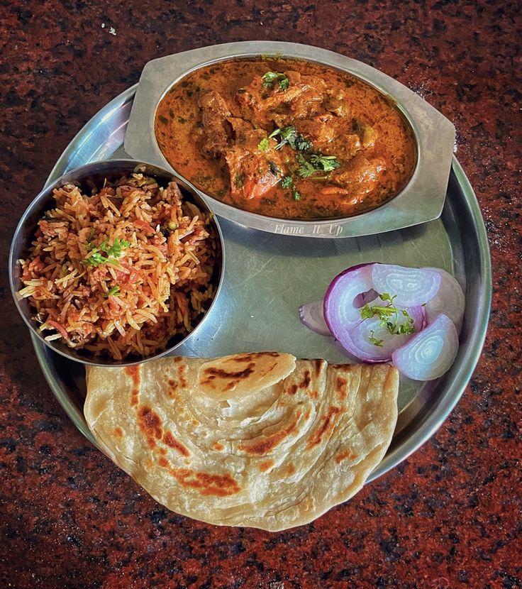 Lachha Paratha Chicken Thali