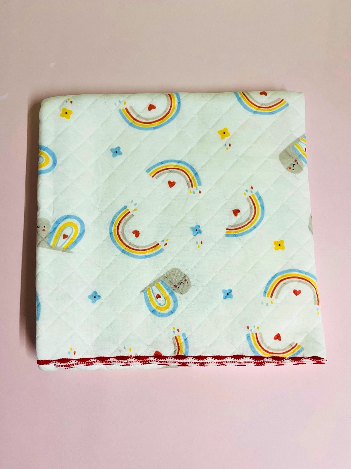2-Layer Muslin Baby Blanket – 85x85 cm - Red Blossom Comforter