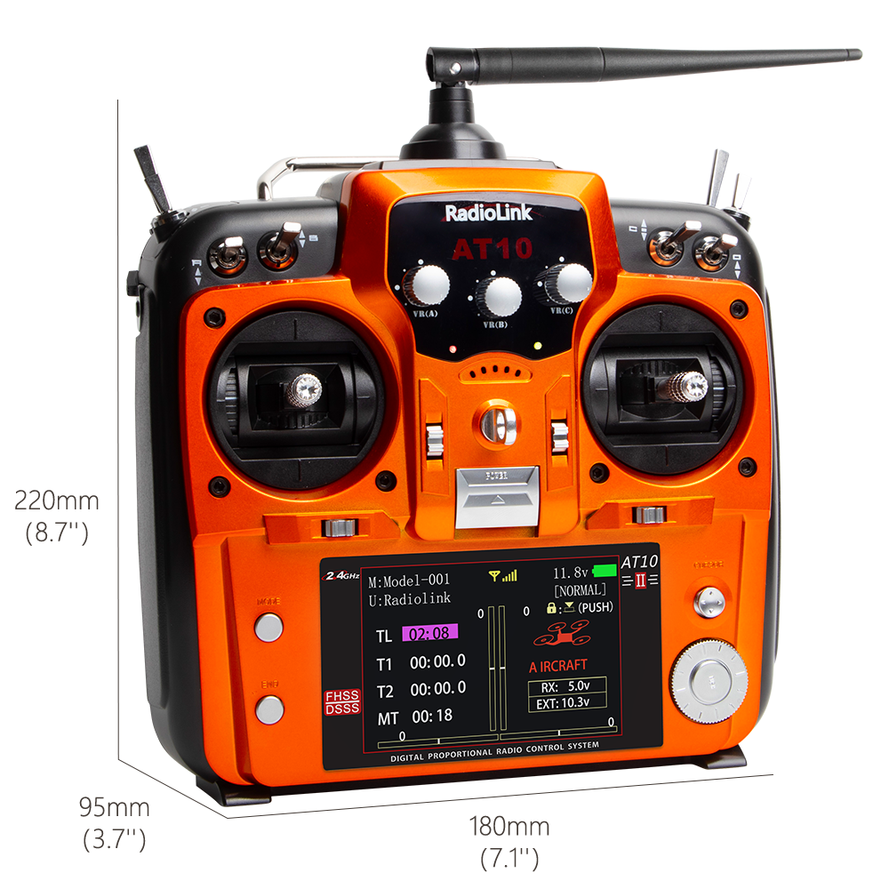 Radiolink AT10 II 2.4GHz 12CH RC Drone Remote with PRM-01 Transmitter and R12DS Receiver Radiolink AT10 II 2.4GHz 12CH RC Drone Remote with PRM-01 Transmitter and R12DS Receiver