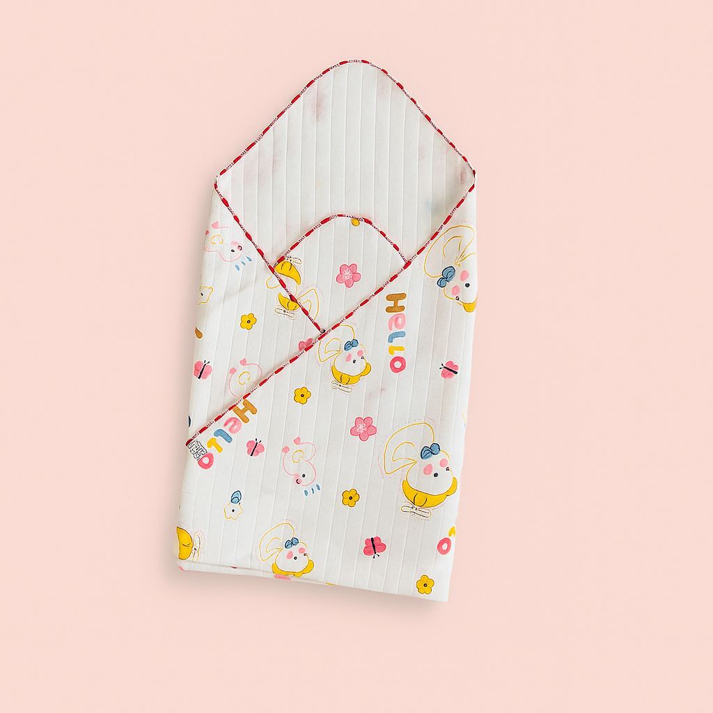 2-Layer Muslin Baby Blanket – 85x85 cm - Red Blossom Comforter