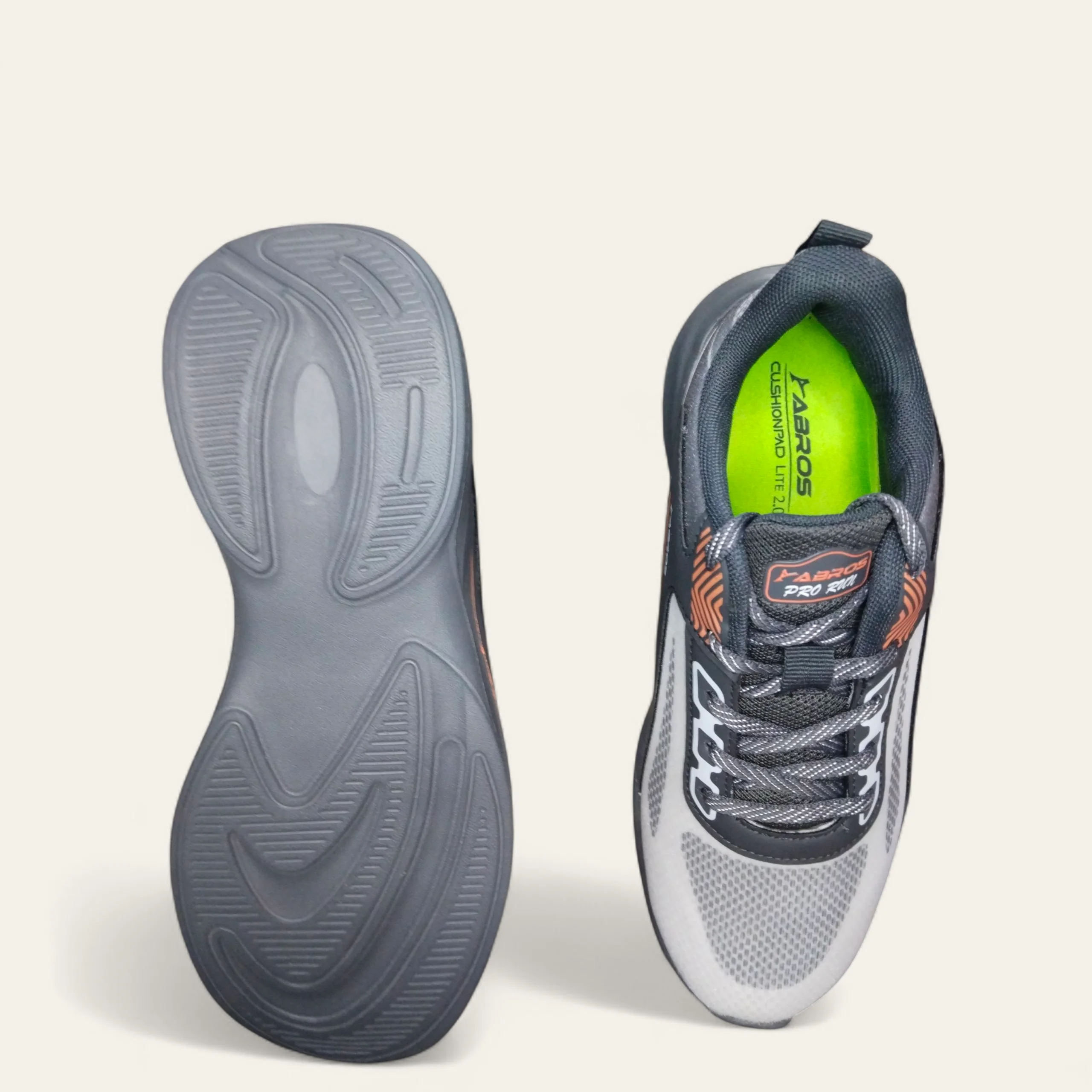 Abros Elan Off White/D.Grey - Men's Running Shoes Abros Elan Off White/D.Grey - Men's Running Shoes