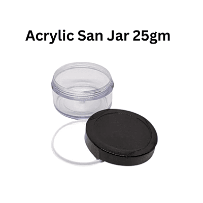 Acrylic San Jar + White Inner + BLACK Cap - 25g Acrylic San Jar + White Inner + BLACK Cap - 25g