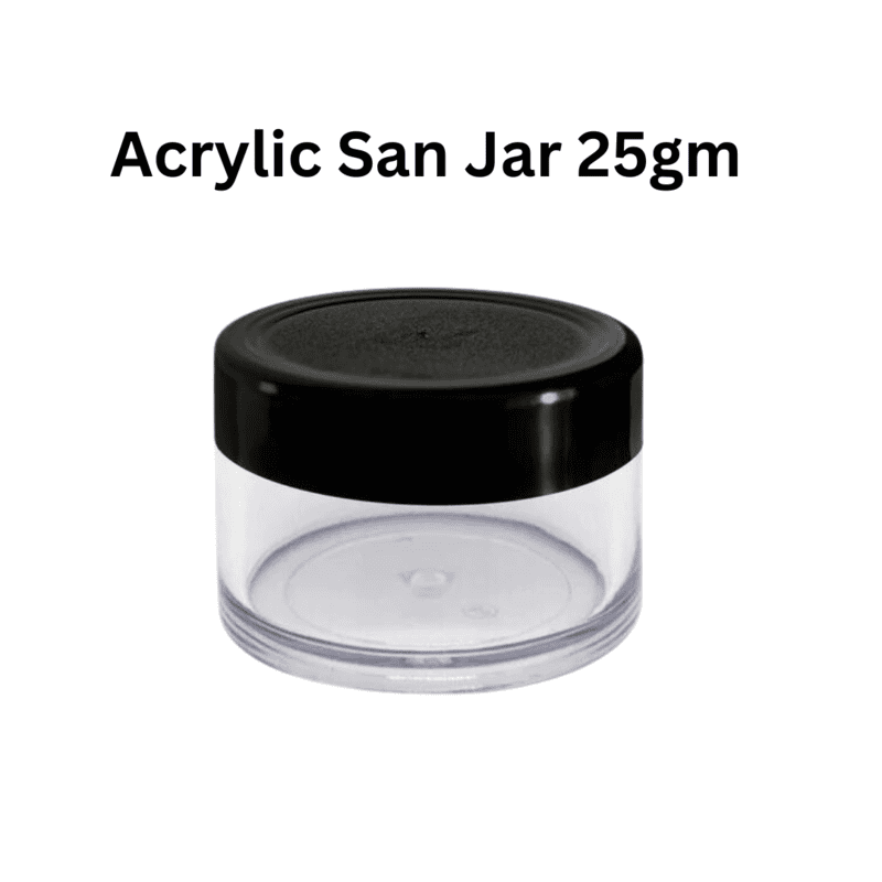 Acrylic San Jar + White Inner + BLACK Cap - 25g Acrylic San Jar + White Inner + BLACK Cap - 25g