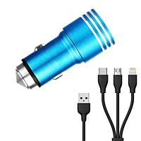 Champion Dual Port USB Metallic Fast Car Charger 2.4A For All Android And Apple Phones Champion Dual Port USB Metallic Fast Car Charger 2.4A For All Android And Apple Phones