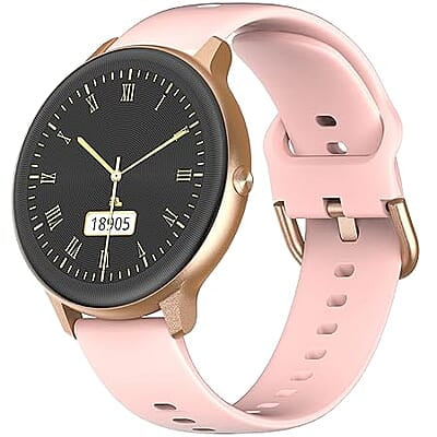 Ambrane Fitshot Sphere Round Smart Watch (Pearl Pink)