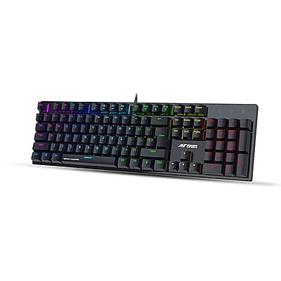 Ant Esports MK3400 V3 Pro Mechanical Gaming Keyboard, RGB 104 Keys Ultra-Slim LED Backlit USB Wired Keyboard with Blue Switch, Durable Keycaps/Anti-Ghosting/Spill-Resistant Mechanical Keyboard for PC Ant Esports MK3400 V3 Pro Mechanical Gaming Keyboard, RGB 104 Keys Ultra-Slim LED Backlit USB Wired Keyboard with Blue Switch, Durable Keycaps/Anti-Ghosting/Spill-Resistant Mechanical Keyboard for PC