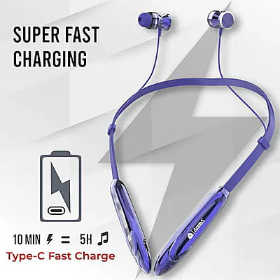 Aroma® NB119 Genius Bluetooth Wireless Headset Neckband with Long Lasting Playtime 60 Hrs, Smart Voice Assistant, Dual Pairing, Fast Charge, Sweat & Splash Proof, Best for Gaming, Running, Workout Aroma® NB119 Genius Bluetooth Wireless Headset Neckband with Long Lasting Playtime 60 Hrs, Smart Voice Assistant, Dual Pairing, Fast Charge, Sweat & Splash Proof, Best for Gaming, Running, Workout