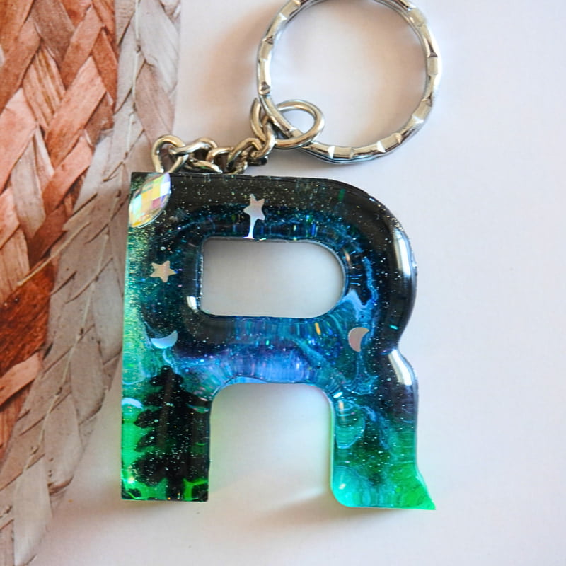 'R' AURORA BOREGALIS KEYCHAIN(LK000570 'R' AURORA BOREGALIS KEYCHAIN(LK000570