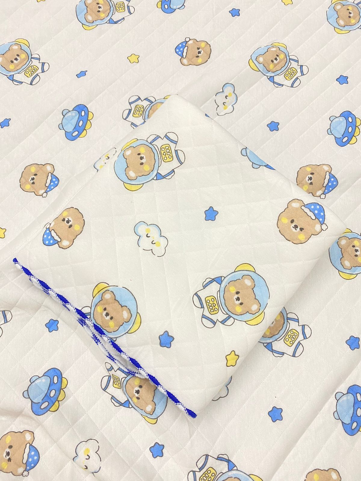 2-Layer Muslin Baby Blanket – 85x85 cm - Blue Cloud Comforter