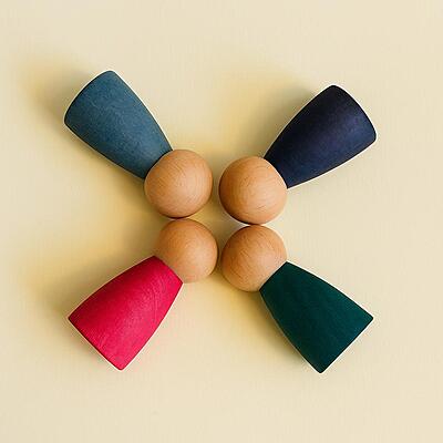 Wooden Peg Dolls- Pack of 4