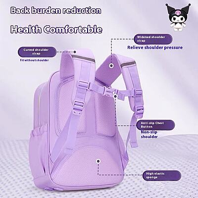 Kuromi Mymelody Cinnamoroll Schoolbag Girls Cute Backpack Children's Cartoon Anime Backpack Elementary School Bag
