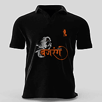 Hanuman Polo T-Shirt Black – Spiritual Streetwear | SorryBro