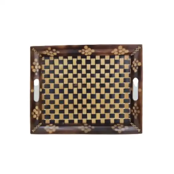 Eco-friendly bamboo jungli tray for rustic serving and natural decor