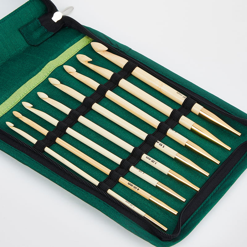 Bamboo Afghan/Tunisian crochet hook set -Interchangeable Bamboo Afghan/Tunisian crochet hook set -Interchangeable