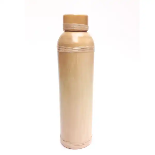 Eco-friendly bamboo water bottle with inner steel lining for sustainable hydration