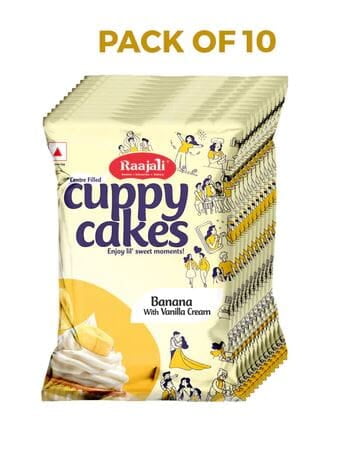RAAJALI CUPPY CAKE - CENTRE FILLED MUFFIN - BANANA (30G PER PACK)